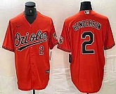 Men's Baltimore Orioles #2 Gunnar Henderson Number Orange Cool Base Stitched Jersey,baseball caps,new era cap wholesale,wholesale hats